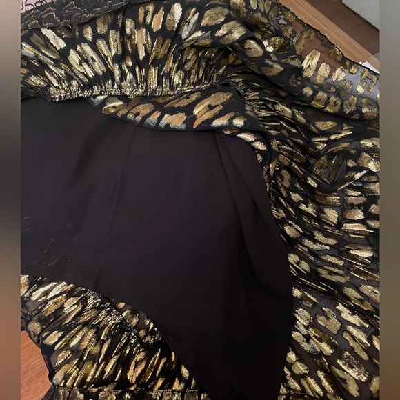 A.L.C. Black & Gold Metallic Dress Size 2